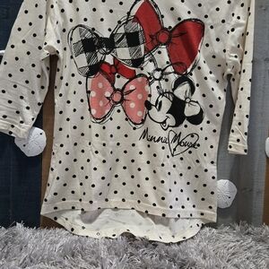 Disney Parks Women's Polka Dot Long Sleeve Top - Cream